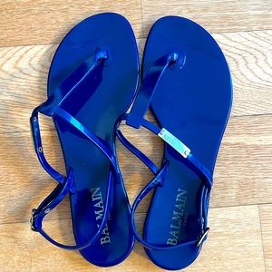 Balmain Jelly Sandals (Dark Blue)